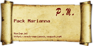 Pack Marianna névjegykártya